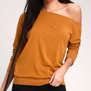 Stylish rust color, scoop neck LS sweater Size M